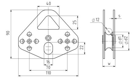  Блок-ролик Вертикаль Тандем дюраль с подшипником  в Иваново  