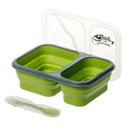 Контейнер Tramp силиконовый 2 отсека с ловилкой 900мл.TRC-090