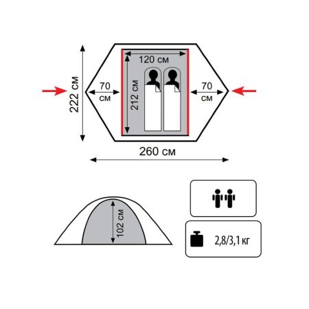 Палатка Tramp Sarma 2 V2 зеленый