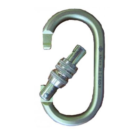  Карабин Вертикаль овал стальной Люкс с муфтой (кейлок) в Иваново  