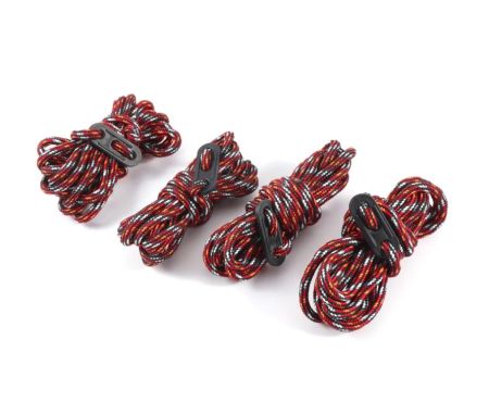 Оттяжки для палаток светоотраж.с натяжителем Следопыт 2,5 м( 4шт) цвет кр.-оран.-черн.