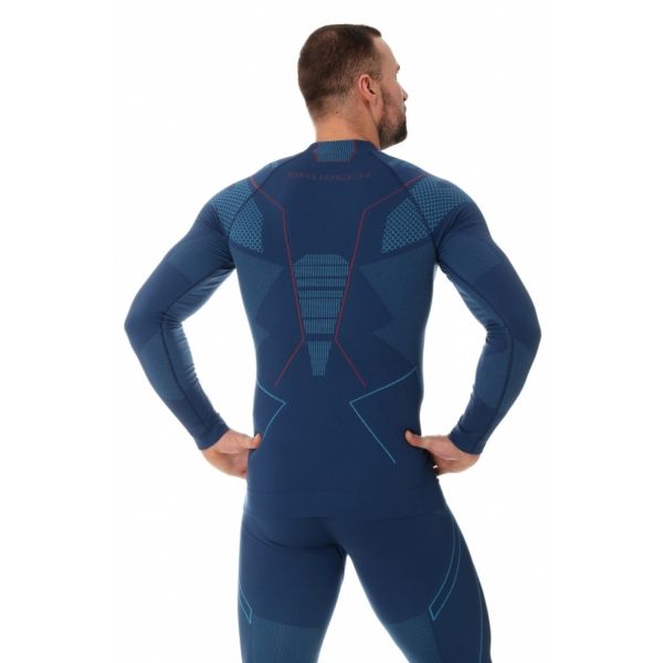 Футболка Brubeck Thermo Nilit Heat черный/голубой мужская в Иваново