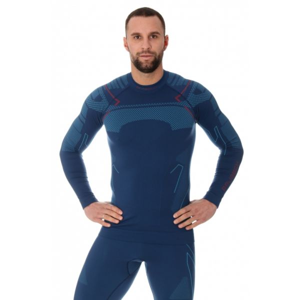 Футболка Brubeck Thermo Nilit Heat черный/голубой мужская в Иваново